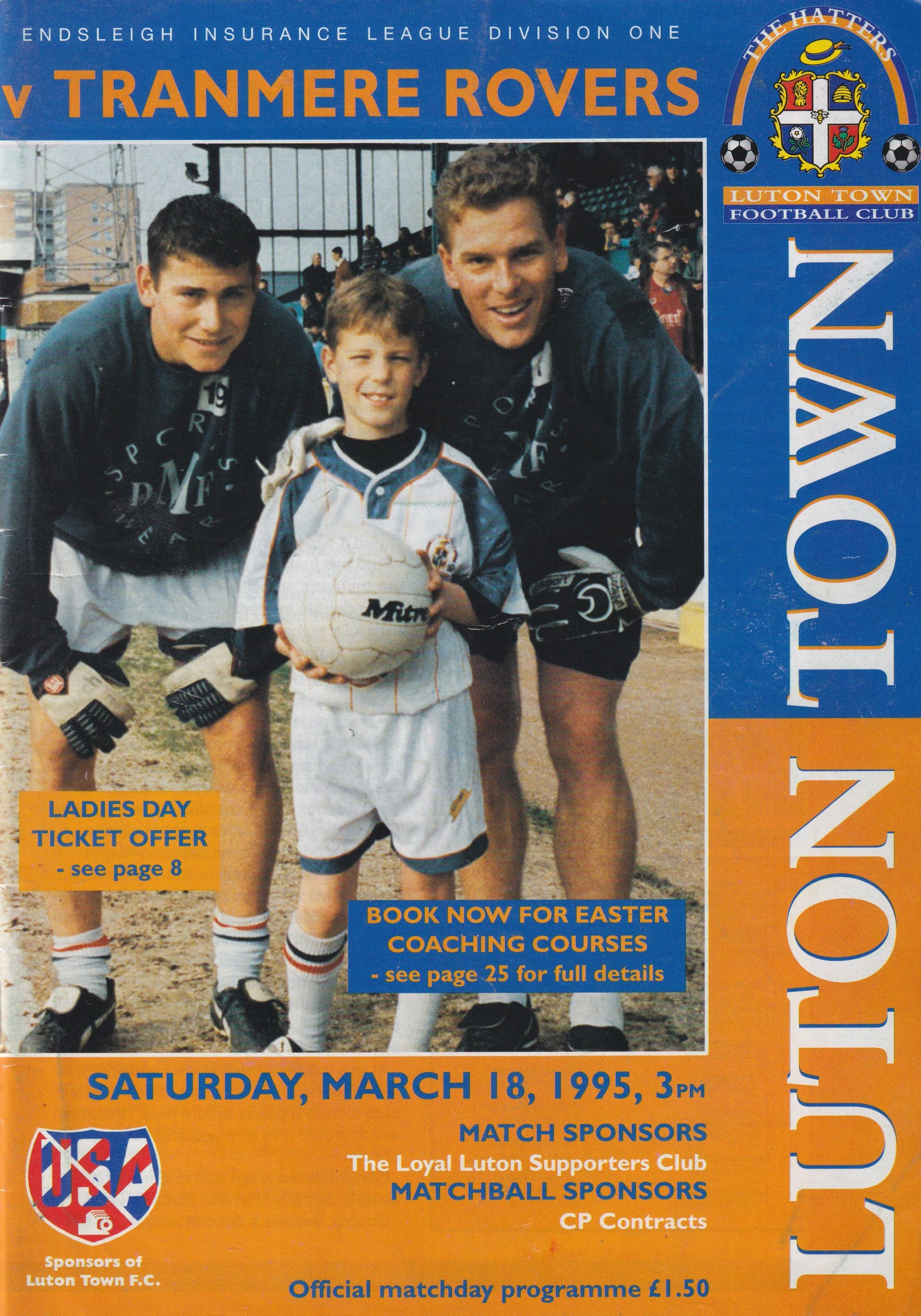 Luton Town v Tranmere Rovers match programme